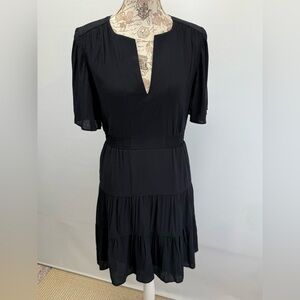 SCOTCH & SODA Black flutter sleeve layered mini dress size XS